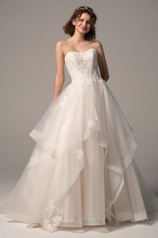 A-Line Court Train Tulle Wedding Dress CW2391