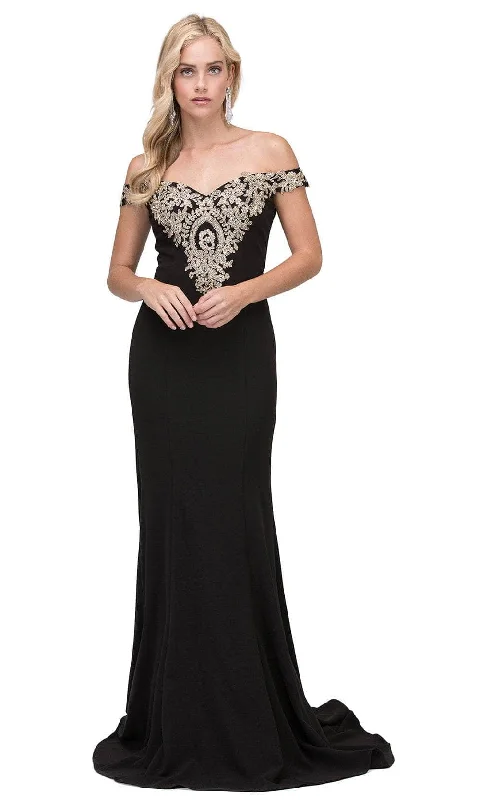 Dancing Queen 2414 - Applique Off Shoulder Long Gown