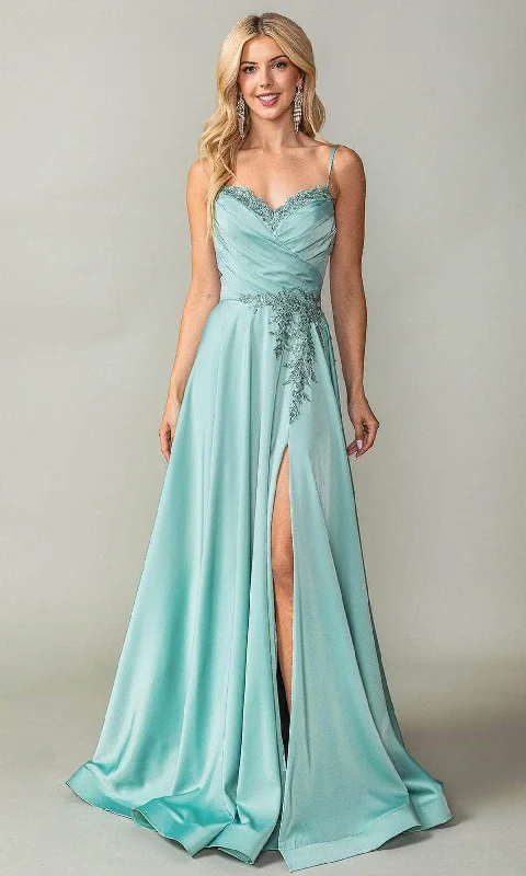 Dancing Queen 4391 - Applique Peekaboo Prom Dress