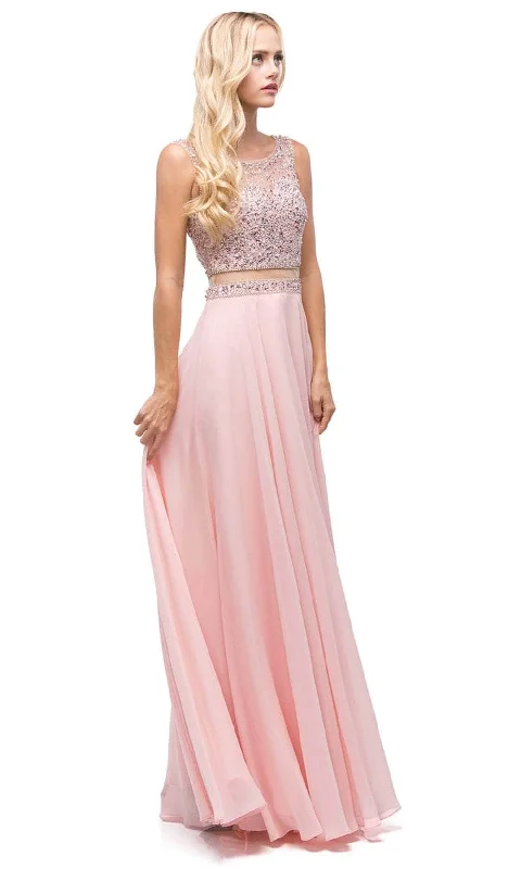 Dancing Queen 9789 - Cutout Back Beaded Prom Gown